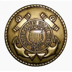 Coast Guard Seal Coin Plaque - Gold/Brass Finish 